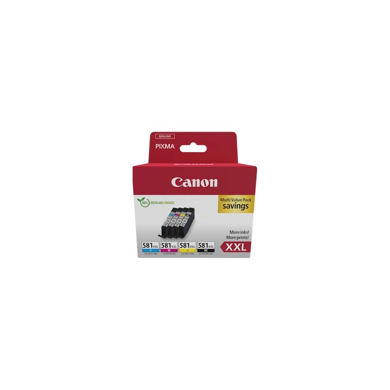 Canon Multipack Nero / Ciano / Magenta / Giallo Cli-581 Xxl 1998C007 8764 Copie Originale