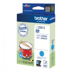 Brother Cartuccia D\'Inchiostro Ciano Lc22Uc Lc-22U 1200 Copie Originale
