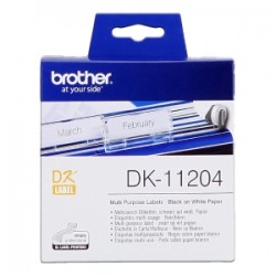 Brother Etichette Nero Su Bianco Dk-11204 Etichette In Carta Multiuso, 17X54 Mm Bainco 400 Originale
