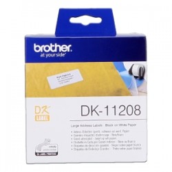 Brother Etichette Nero Su Bianco Dk-11208 Etichette In Carta Per Indirizzi, 38X90 Mm Bianc Originale