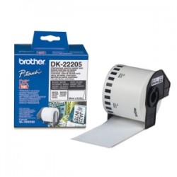 Brother Etichette Nero Su Bianco Dk-22205 Etichetta A Lunghezza Continua, 62Mm Bianco 30,4 Originale