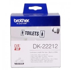 Brother Etichette Nero Su Bianco Dk-22212 Etichetta A Lunghezza Continua, 62Mm Bianco 15,2 Originale