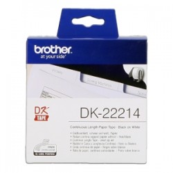 Brother Etichette Nero Su Bianco Dk-22214 Etichetta A Lunghezza Continua, 12 Mm Bianco 30, Originale