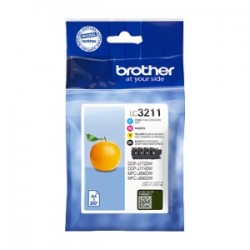 Brother Multipack Nero / Ciano / Magenta / Giallo Lc-3211 Lc3211Valdr 800 Copie Originale