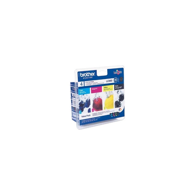 Brother Multipack Nero / Ciano / Magenta / Giallo Lc-980 Lc980Valbpdr 1080 Copie Lc-980 Bk Originale