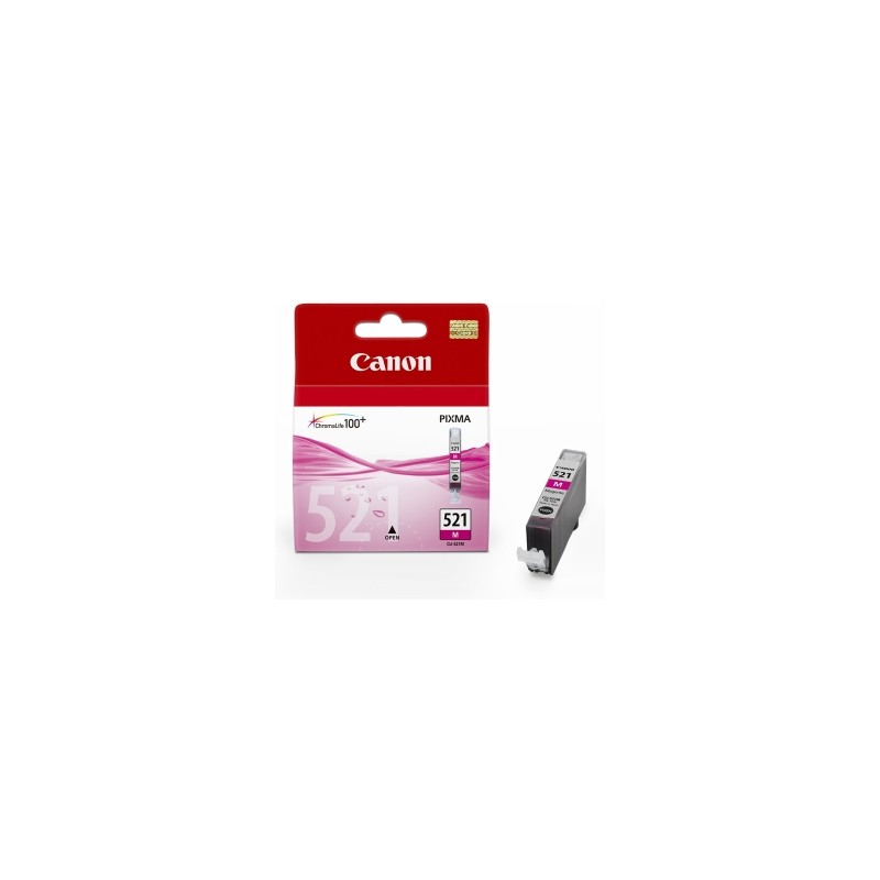 Canon Cartuccia D\'Inchiostro Magenta Cli-521M 2935B001 480 Copie 9Ml Originale
