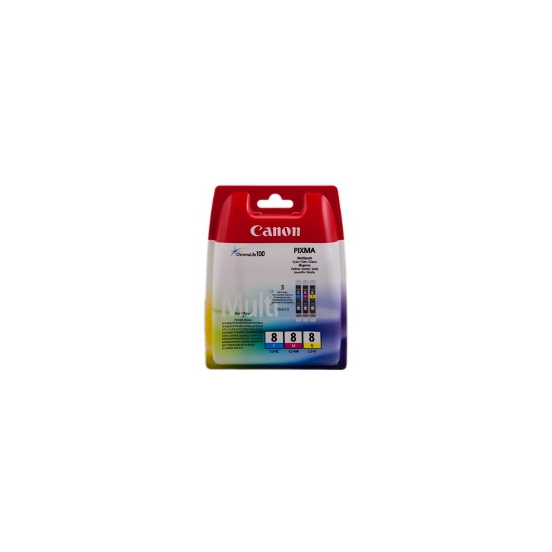 Canon Multipack ciano / magenta / giallo Cli-8 0621B029 Cli-8C + Cli-8M + Cli-8Y A 13,0Ml Originale