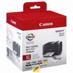 Canon Multipack nero / ciano / magenta / giallo Pgi-1500Xl 9182B004 4 Cartucce D\'Inchiostr Originale