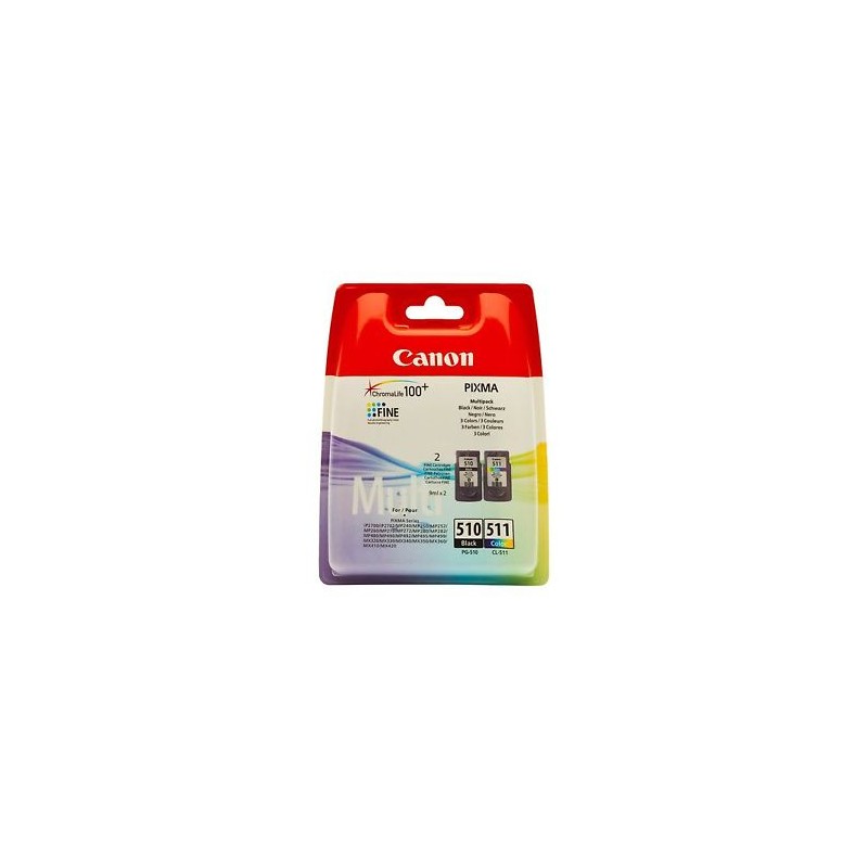 Canon Multipack Nero / Differenti Colori Pg-510+Cl-511 2970B010 Pg-510 + Cl-511 Originale